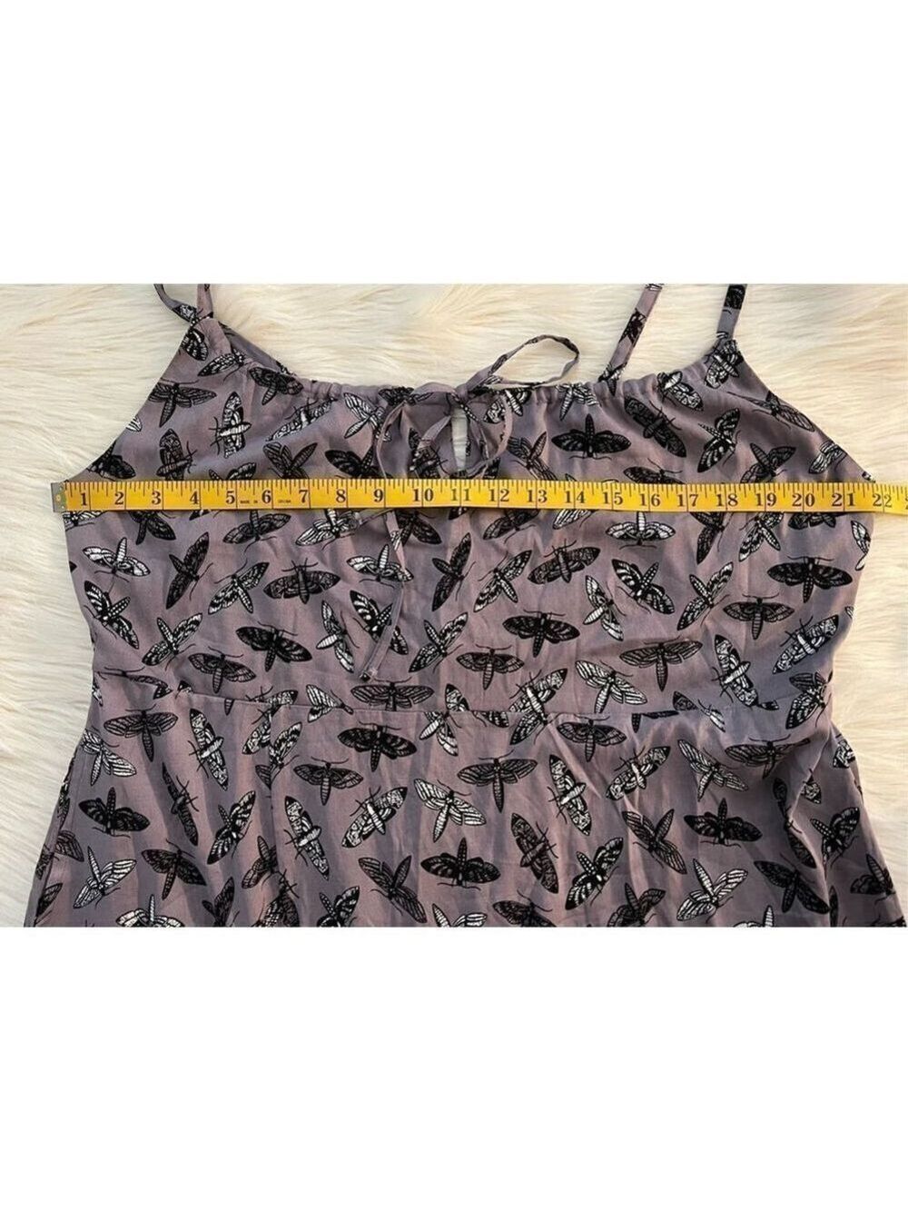 Moths Allover Print Midi Dress Plus Size 1 - Picture 5 of 8